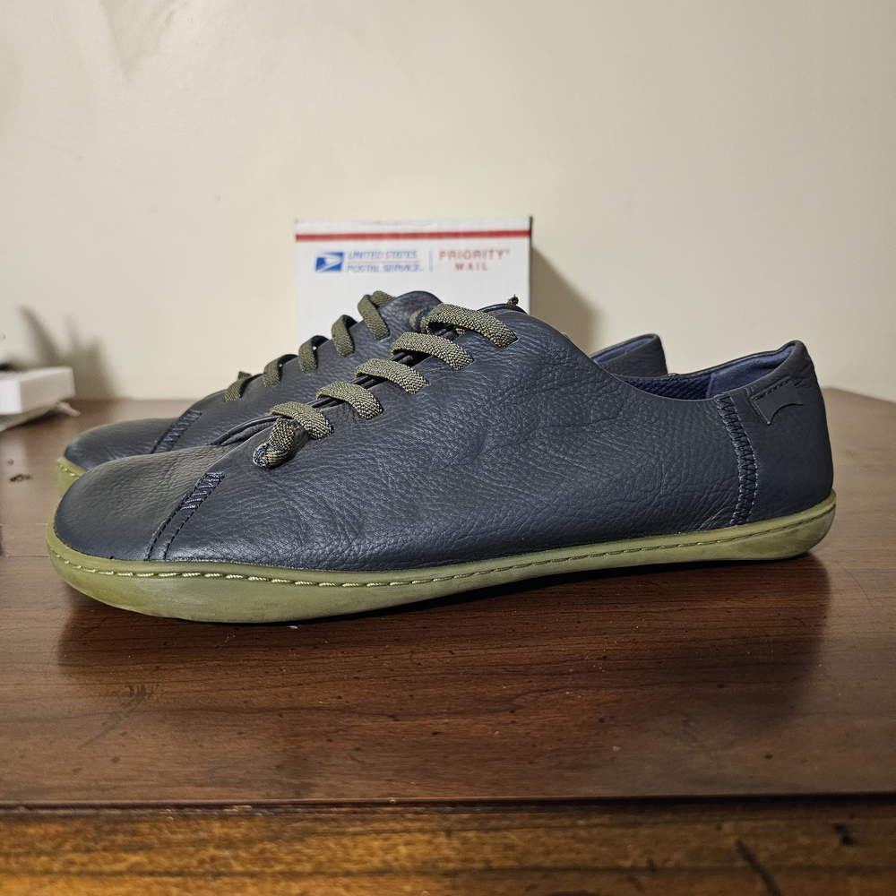 Camper Peu Cami Barefoot Leather Minimalist Sneakers Blue Men's Sz 42(9 US) EUC
